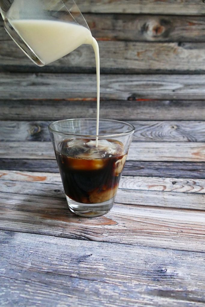 iced coffee iced cold brew coffee and milk